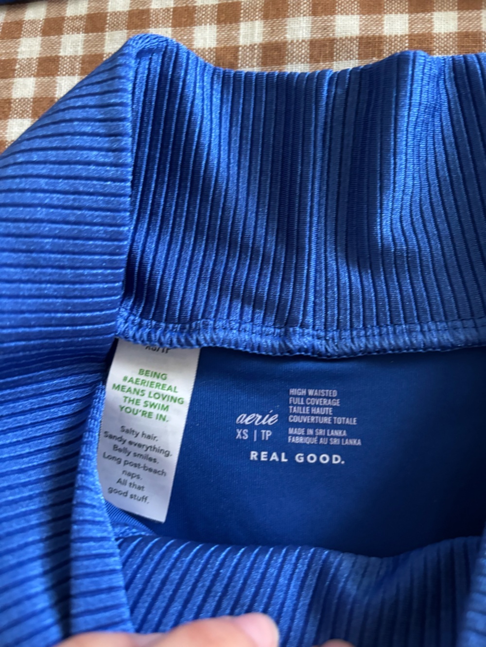 Aerie shine ribbed twist Blue Two-Piece Swim Set - Picture 2 of 3
